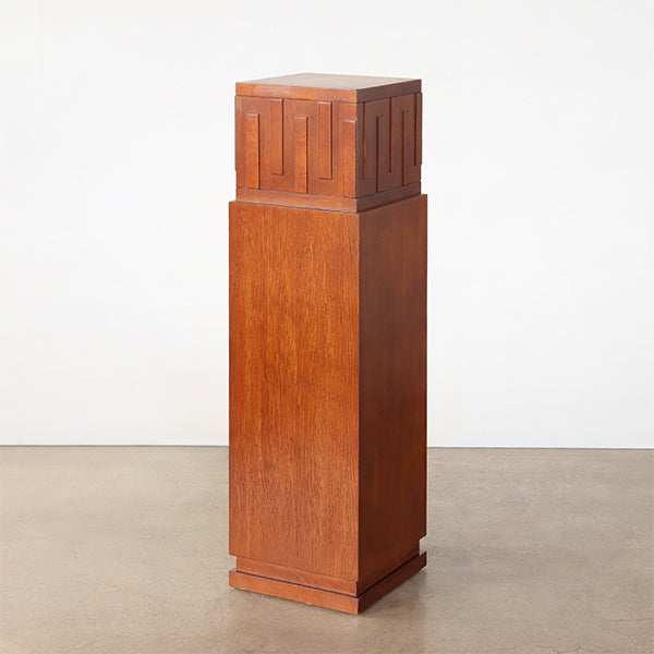 Carved Wood Pedestals with Set Back Design
