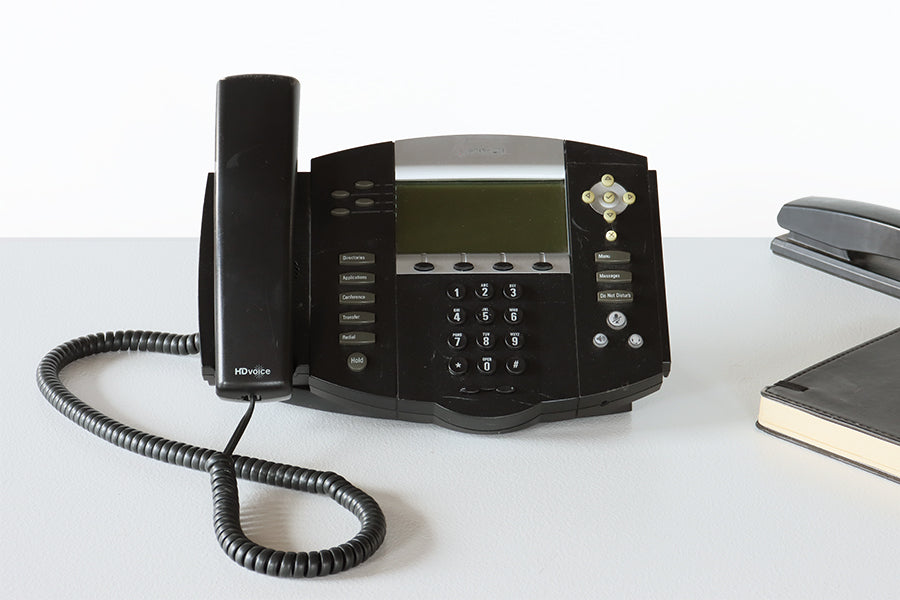 Wide Black Office Phone