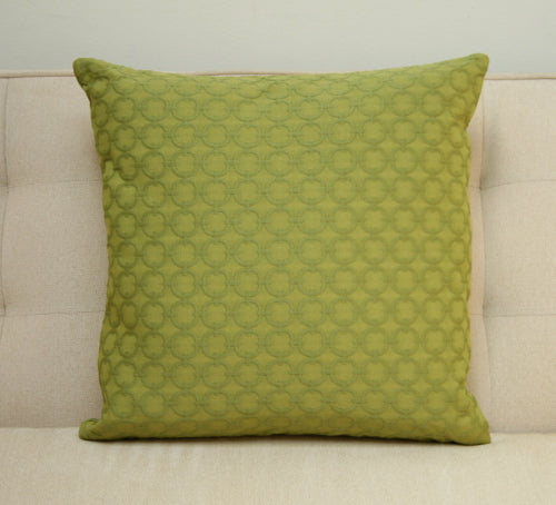 Green Interlocking Circles Pillow
