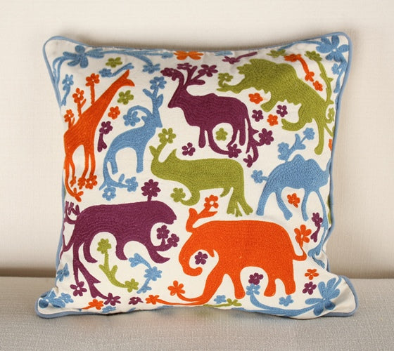 Multicolored Animals Pillow