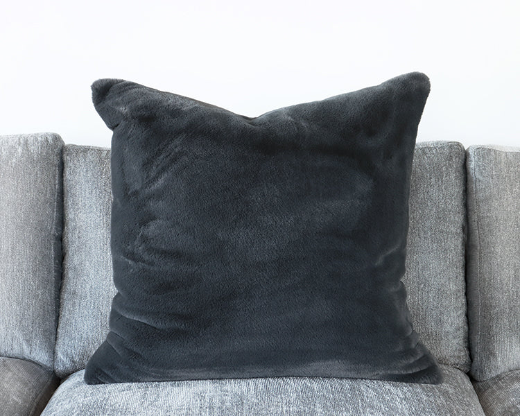 Slate Grey Plush Velvet Pillow