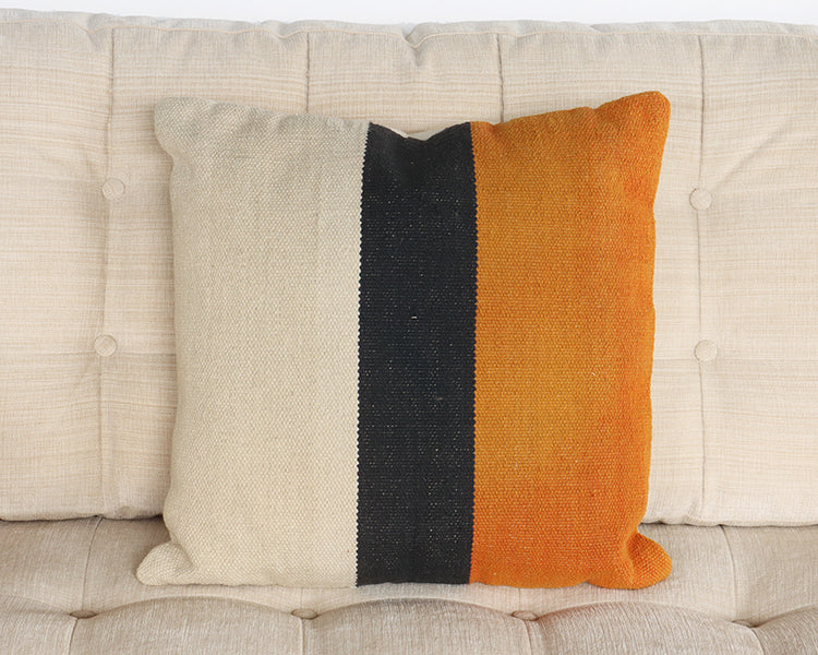 Block Stripe Orange Pillow