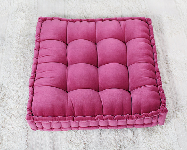 PIL238 - Vivid Pink Tufted Square Floor Pillow