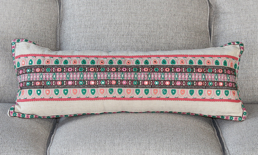 PIL264 - Pink And Green Boho Pillow