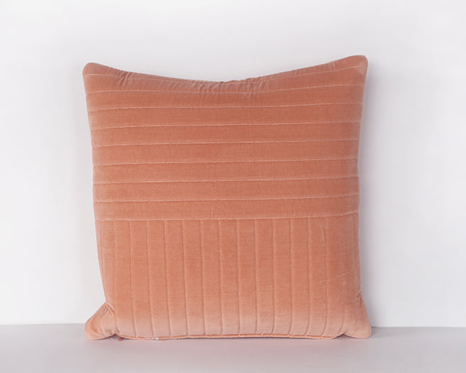Line Etched Blush Velvet Pillow