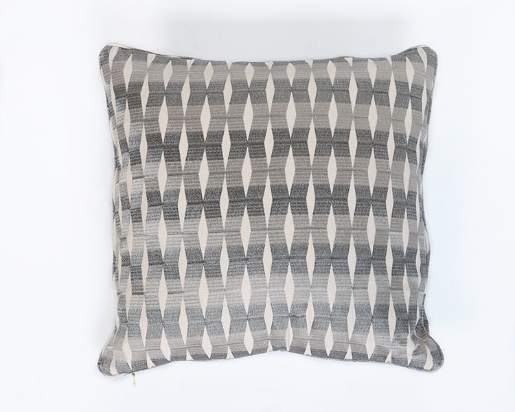 Silver & Cream Geometric Pattern Pillow