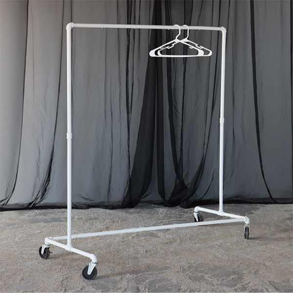 White Industrial Pipe Garment Rack