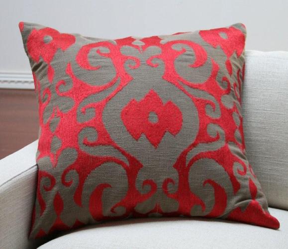 red embroidered pillow 4