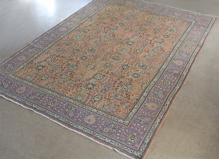 10' x 14'2" Salmon and Lavender Azerbaijani Persian Rug Circa 1965
