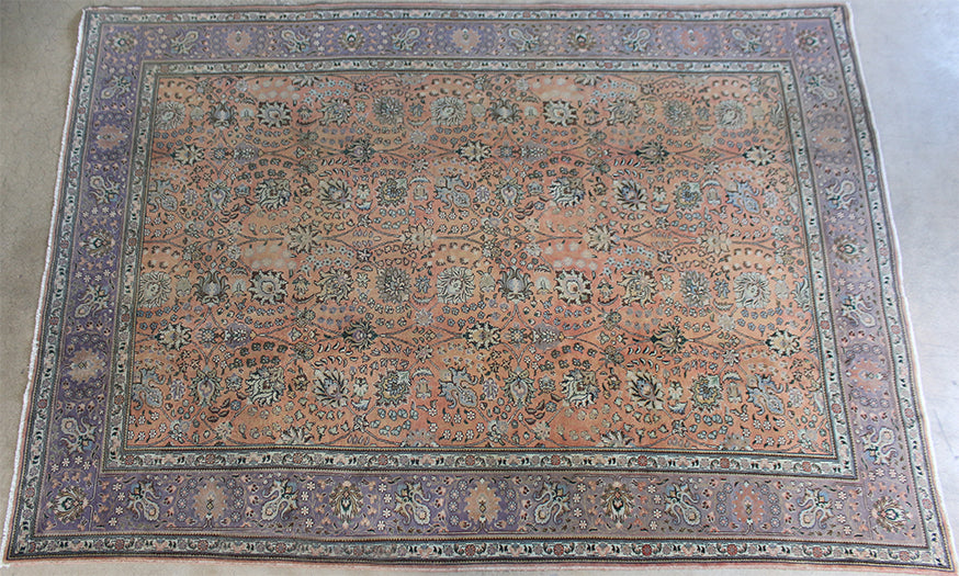 10' x 14'2" Salmon and Lavender Azerbaijani Persian Rug Circa 1965