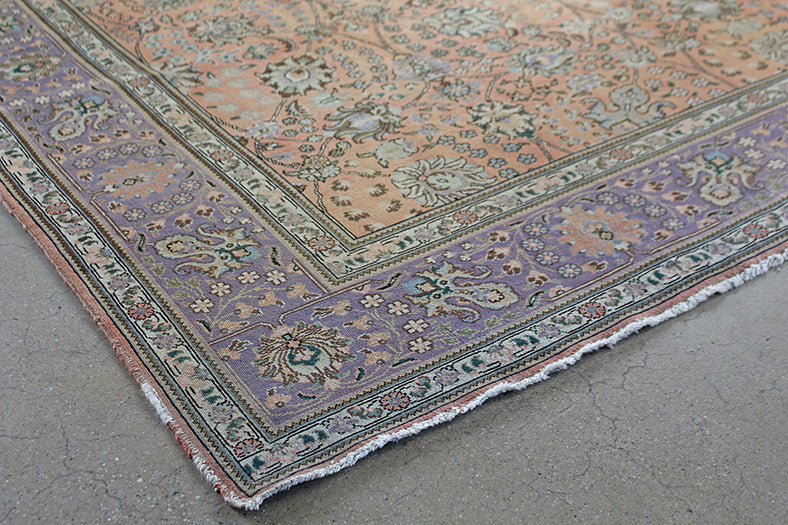 10' x 14'2" Salmon and Lavender Azerbaijani Persian Rug Circa 1965