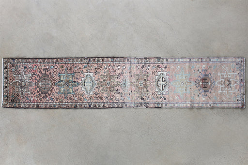 RUG309 2' x 10' Salmon Karajeh Persian Runner Circa 1965