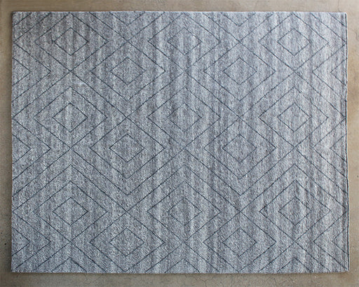 RUG341 - 8' x 10' Natural Diamond Patterned Wool Rug