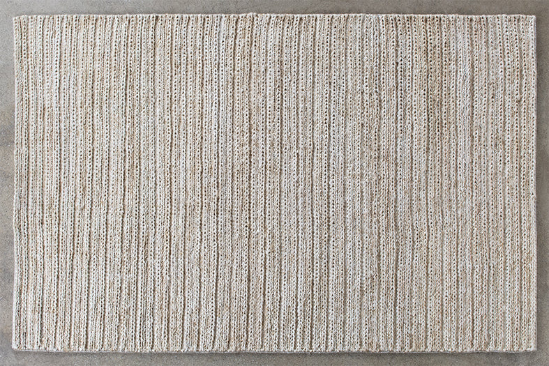 RUG369 - 5' x 8' Ivory Handwoven Jute & Cotton Rug