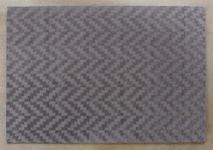 RUG370 - 8' x 11' Stone 100% Wool Geometric Patterned Rug