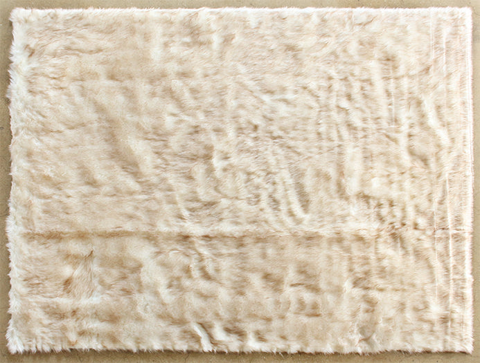 7' 10" X 10' Ivory And Beige Shag Rug