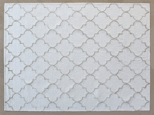 RUG432 - 7'6 X 9'6 Ivory And Beige Geometric Rug