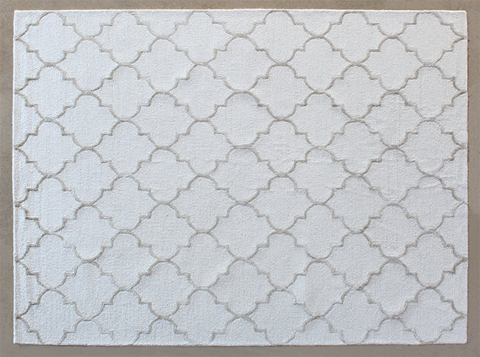 RUG432 - 7'6 X 9'6 Ivory And Beige Geometric Rug