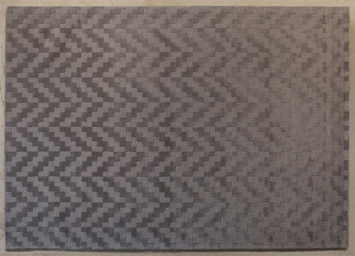 RUG456 - 8' X 11' Slate Gray Hand Loomed Geometric Wool Rug