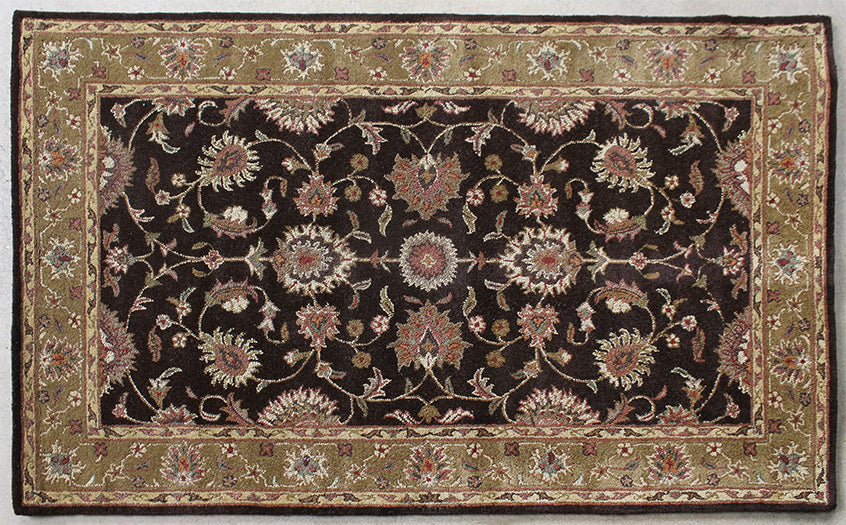RUG471 - Dark Brown Persian Style Tufted Wool Rug