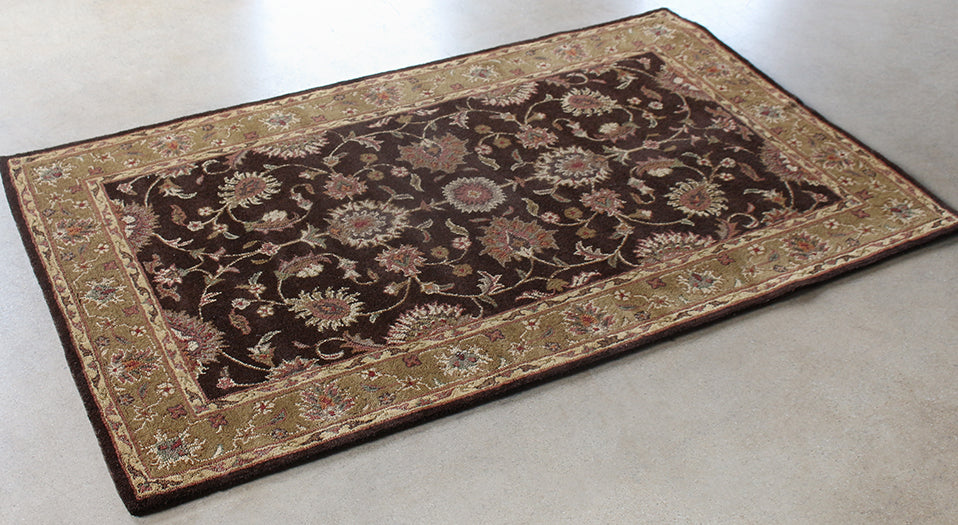 RUG471 - Dark Brown Persian Style Tufted Wool Rug