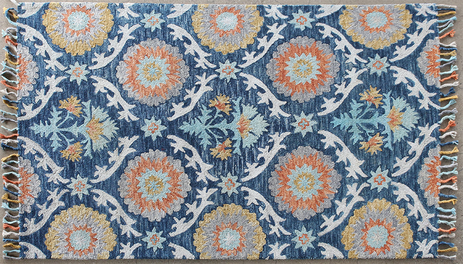 RUG477 - 5x8 Abelia Rug In Blue Ocean