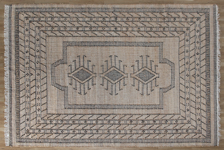 9 X 12 Natural Tribal Jute Rug