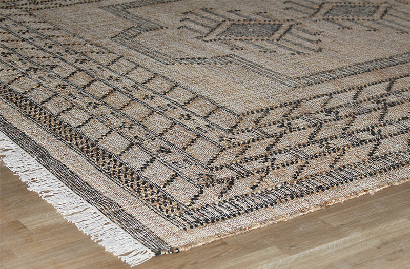 9 X 12 Natural Tribal Jute Rug