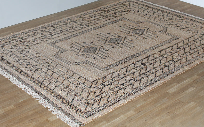 9 X 12 Natural Tribal Jute Rug