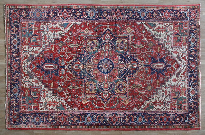8'4"  X 11'6" Hand Knotted Heriz Persian Rug