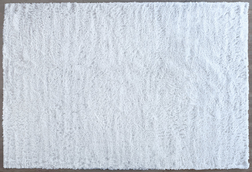 9' X 12' Snow-White Two-Inch Pile Shag Rug