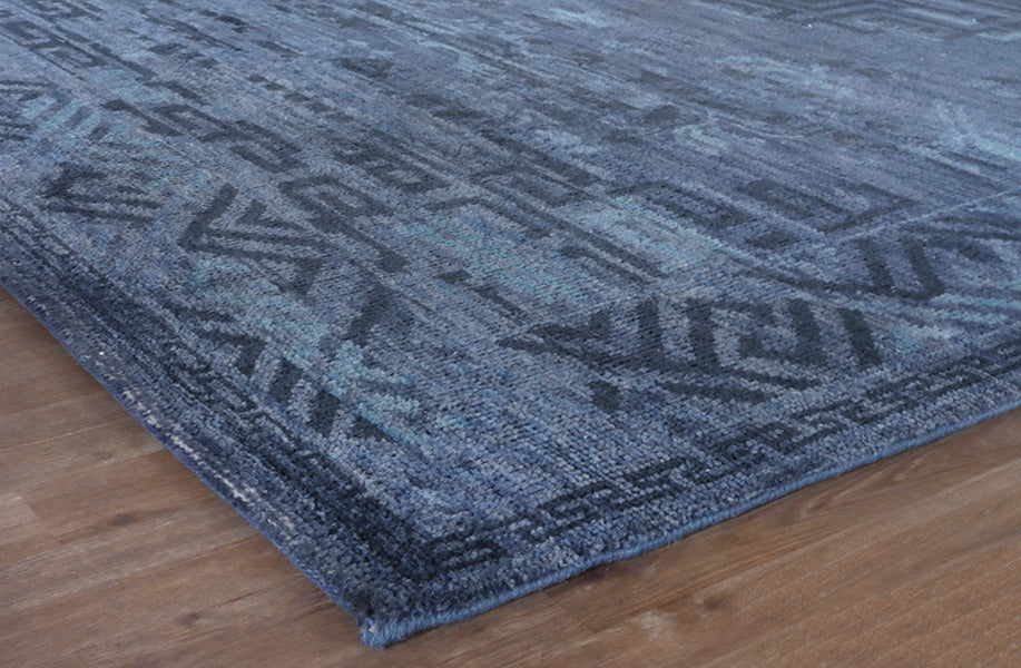 8' x 10' Faded Indigo Hand Knotted Rug