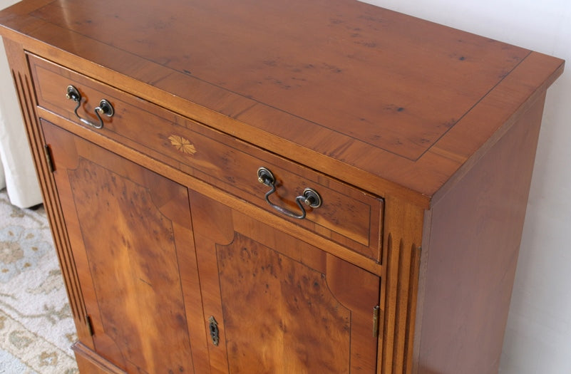 SB43 Yew Wood Cabinet with Inlay, Circa 1960