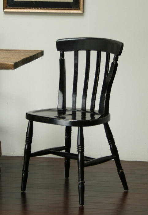 Distressed Black Farm House Dining Chair