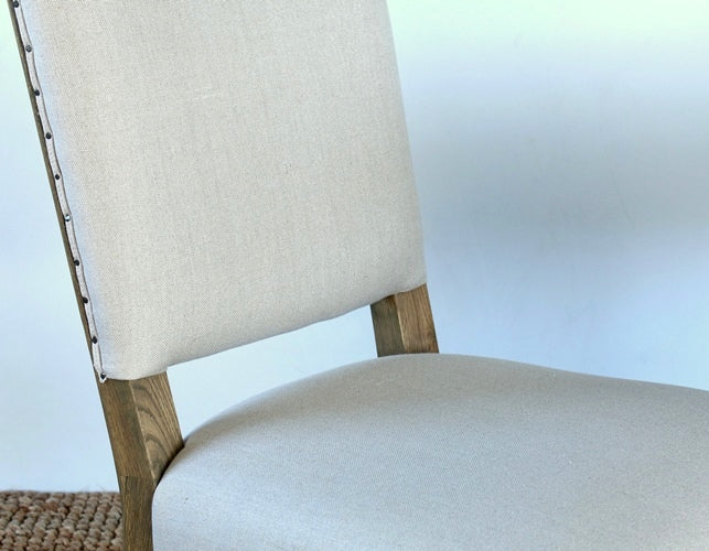 SC145 Linen Dining Chair with Oak Legs