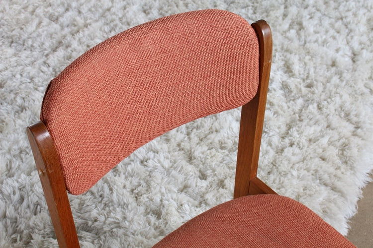 SC149 Danish Modern Side Chair with Orange Upholstery