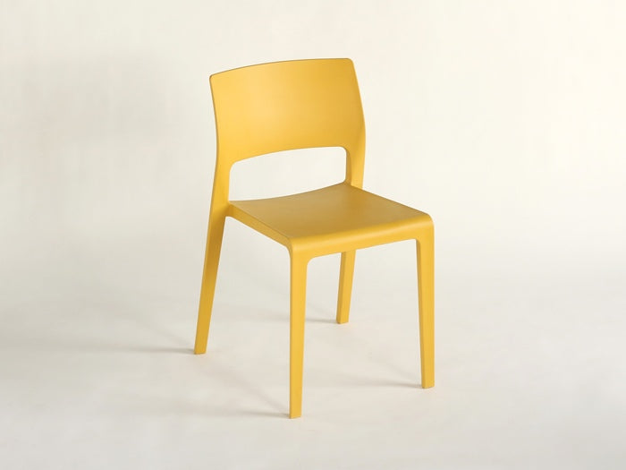 SC160 Molded Plastic Cafe Side Chair in Mustard Yellow