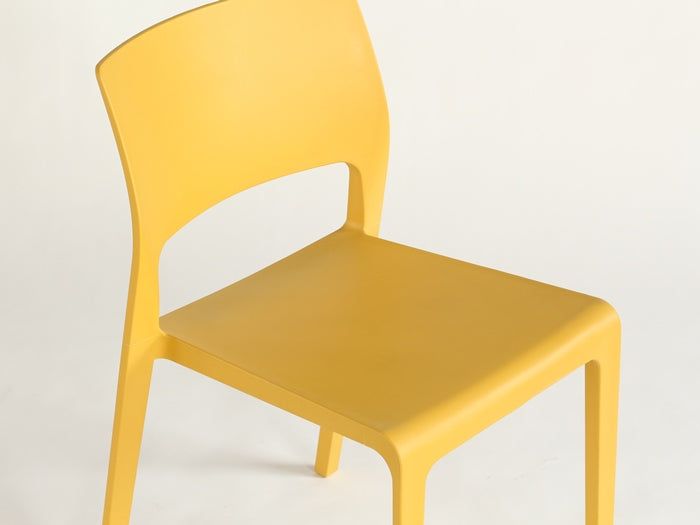 SC160 Molded Plastic Cafe Side Chair in Mustard Yellow