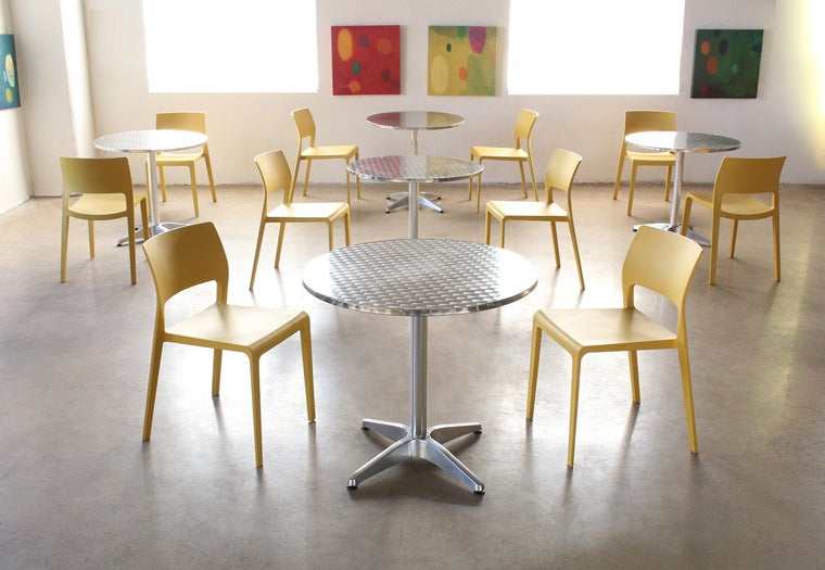 SC160 Molded Plastic Cafe Side Chair in Mustard Yellow
