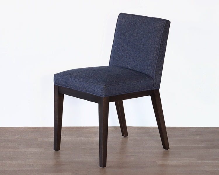 Parsons Side Chair In Ink Fabric And Charcoal Legs