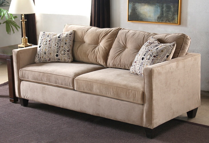 SF151 Caramel Tufted Velvet Sofa