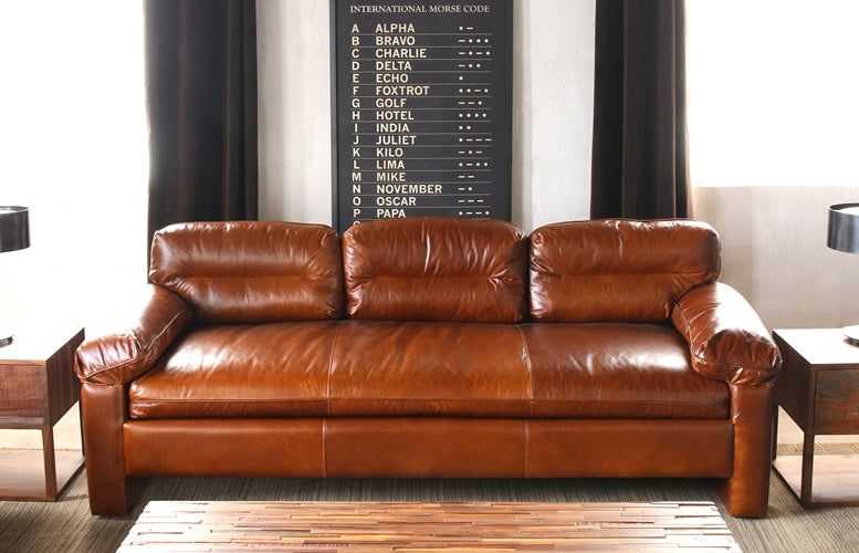 SF167 Silverado Sofa in Caramel Leather