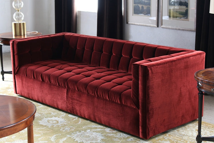 SF168 Langford Sofa in Deep Burgundy NO BOLSTERS