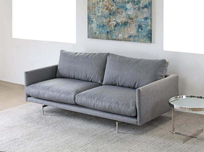 SF196 Union Sofa in Charcoal with Brushed Stainless Steel Legs