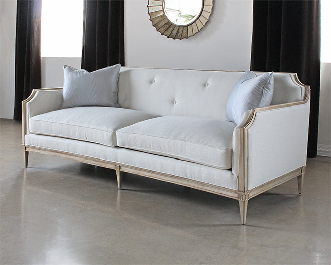 SF206 - Tufted Italian Sofa in Ivory Upholstery