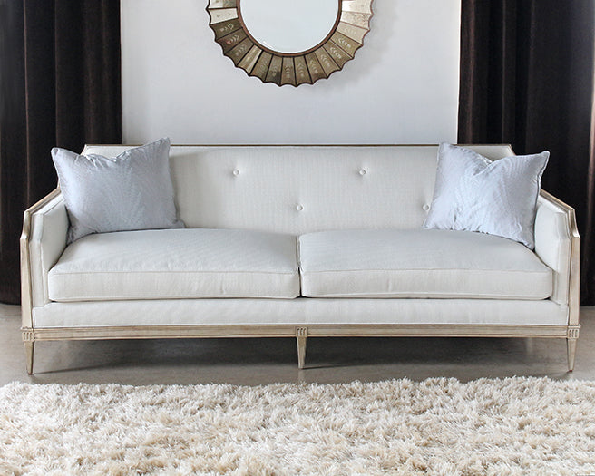 SF206 - Tufted Italian Sofa in Ivory Upholstery