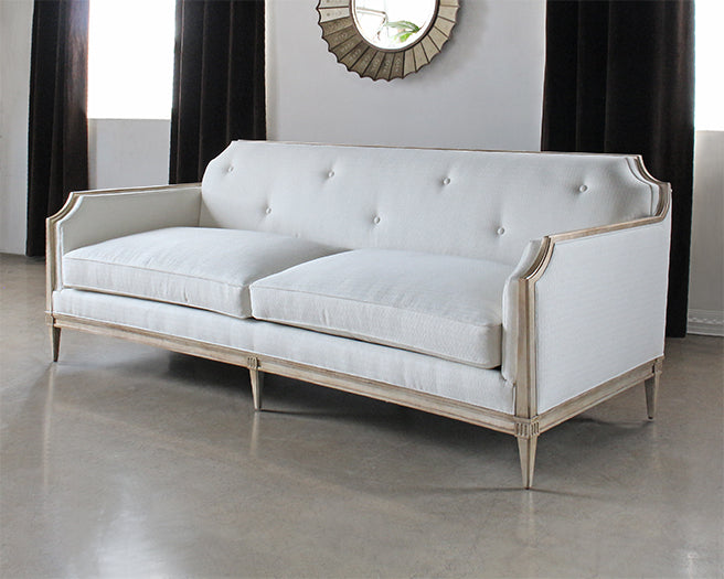 SF206 - Tufted Italian Sofa in Ivory Upholstery