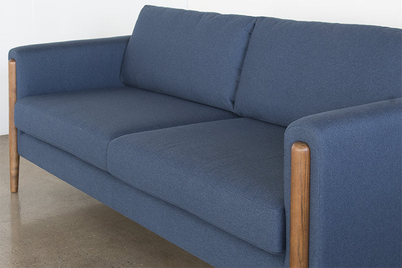 SF212 Steen Sofa in Lagoon Blue with Walnut Legs