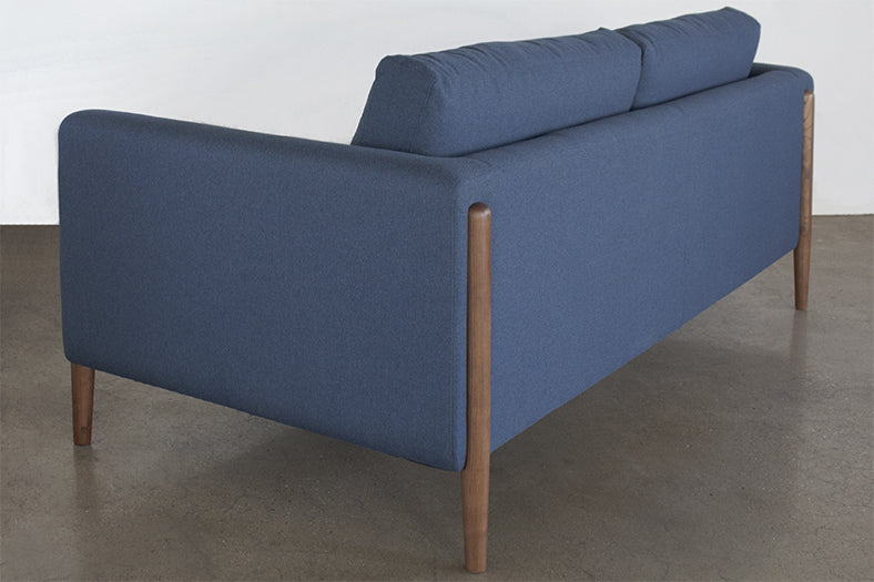 SF212 Steen Sofa in Lagoon Blue with Walnut Legs