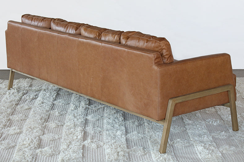 SF230 - Natural Oak Track Sofa with Butterscotch Leather